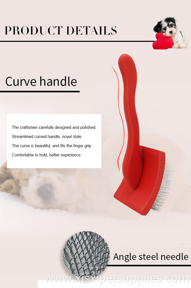 Factory Wholesale Red Wooden Pet Wire Grooming Brush Extra Long Pin Brush For Dogs And Cats